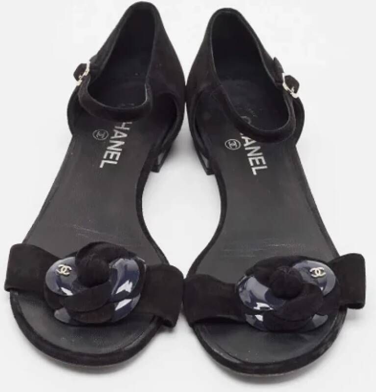 Chanel Vintage Pre-owned Suede sandals Black Dames