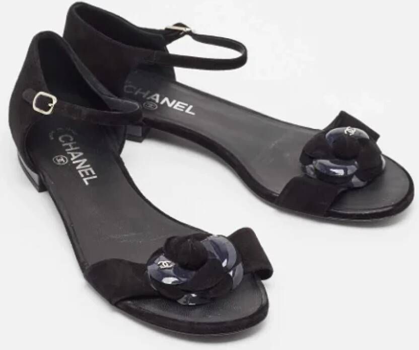 Chanel Vintage Pre-owned Suede sandals Black Dames