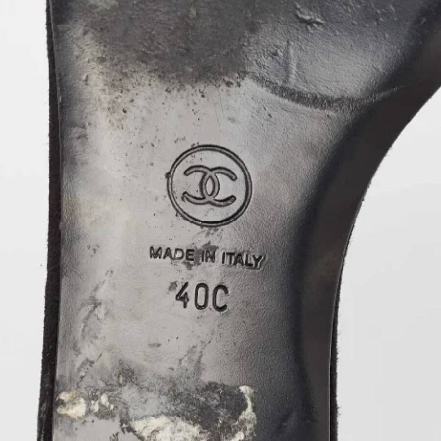Chanel Vintage Pre-owned Suede sandals Black Dames