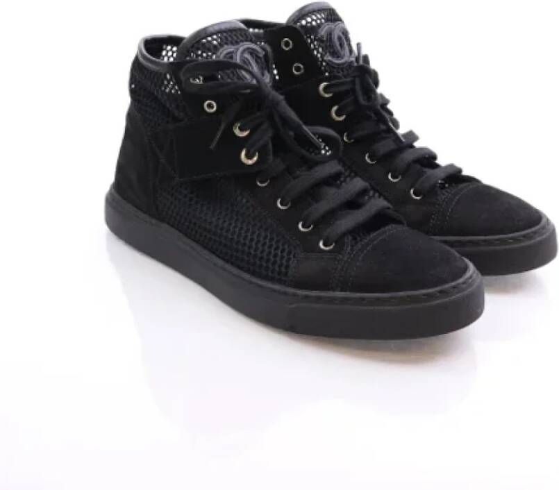 Chanel Vintage Pre-owned Suede sneakers Black Dames