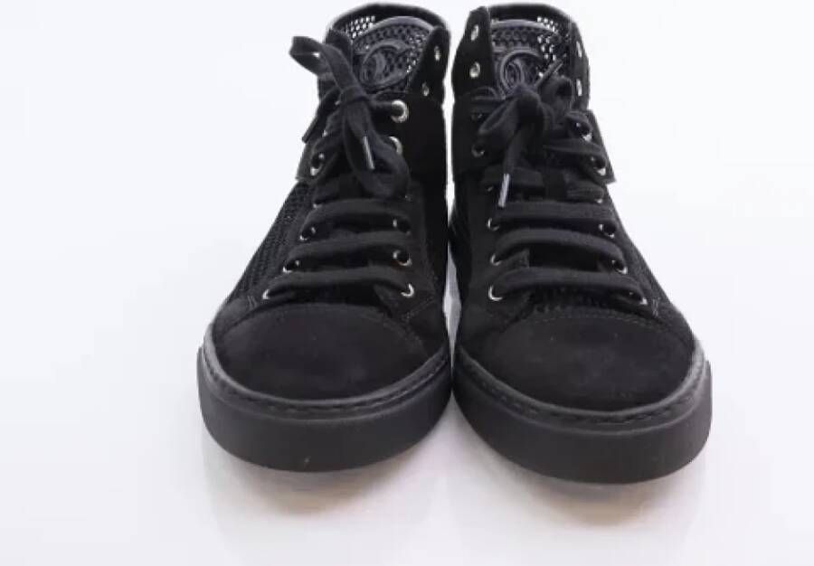 Chanel Vintage Pre-owned Suede sneakers Black Dames