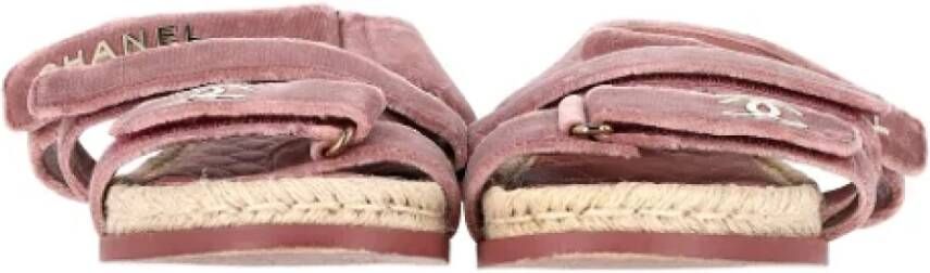 Chanel Vintage Pre-owned Velvet sandals Pink Dames