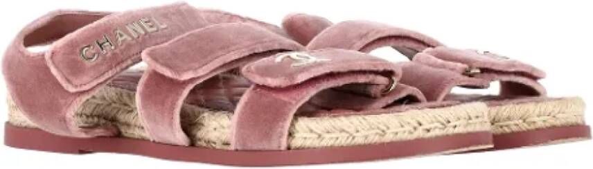 Chanel Vintage Pre-owned Velvet sandals Pink Dames