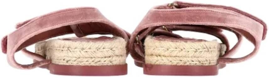 Chanel Vintage Pre-owned Velvet sandals Pink Dames