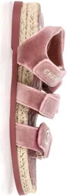Chanel Vintage Pre-owned Velvet sandals Pink Dames