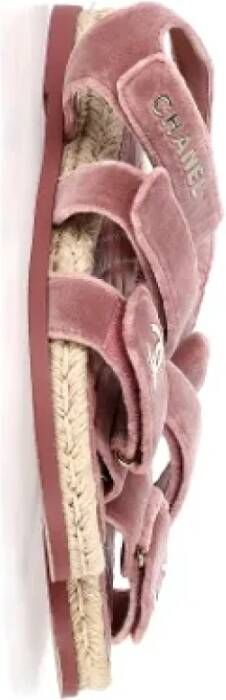 Chanel Vintage Pre-owned Velvet sandals Pink Dames