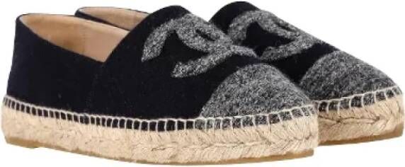 Chanel Vintage Pre-owned Wool flats Blue Dames