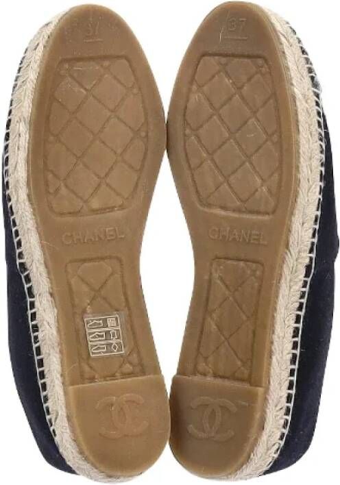 Chanel Vintage Pre-owned Wool flats Blue Dames