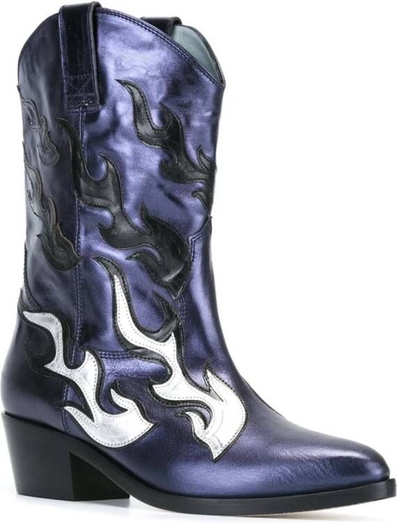 Chiara Ferragni Collection Cowboy Boots Blue Dames