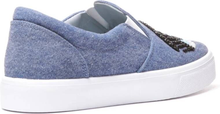 Chiara Ferragni Collection Denim Slip-On Sneakers Blue Dames