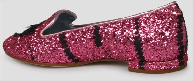 Chiara Ferragni Collection Glitter Ballerina Schoenen met Geborduurde Patches Pink Dames