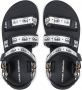 Chiara Ferragni Collection Stijlvolle zwarte platte sandalen met Logomania-bandjes Black Dames - Thumbnail 4