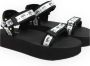 Chiara Ferragni Collection Stijlvolle zwarte platte sandalen met Logomania-bandjes Black Dames - Thumbnail 12