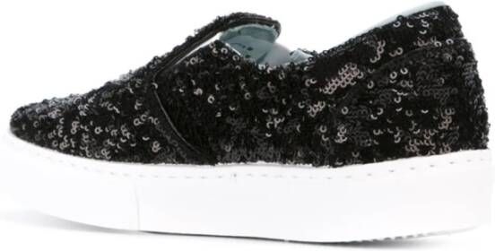 Chiara Ferragni Collection Zwarte Paillet Slip-On Sneakers Black Dames