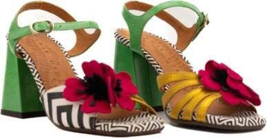 Chie Mihara Bloemenleren sandalen Green Dames