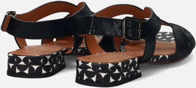 Chie Mihara Gedrukte Suède Sandalen Black Dames