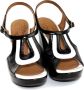 Chie Mihara Zwarte Witte Sandaal Zwart Dames - Thumbnail 2