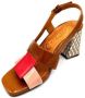 Chie Mihara Leren Sandalen met Poeder en Rode Detail Brown Dames - Thumbnail 2