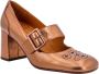 Chie Mihara Gelamineerde leren sandalen met geperforeerd detail Bruin Dames - Thumbnail 2