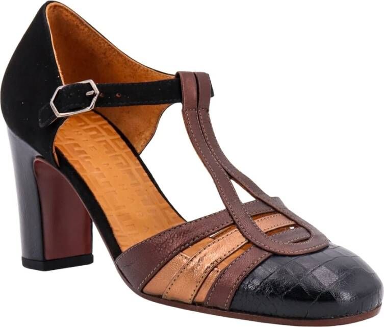 Chie Mihara Wilde Leren Sandalen Zwart Dames