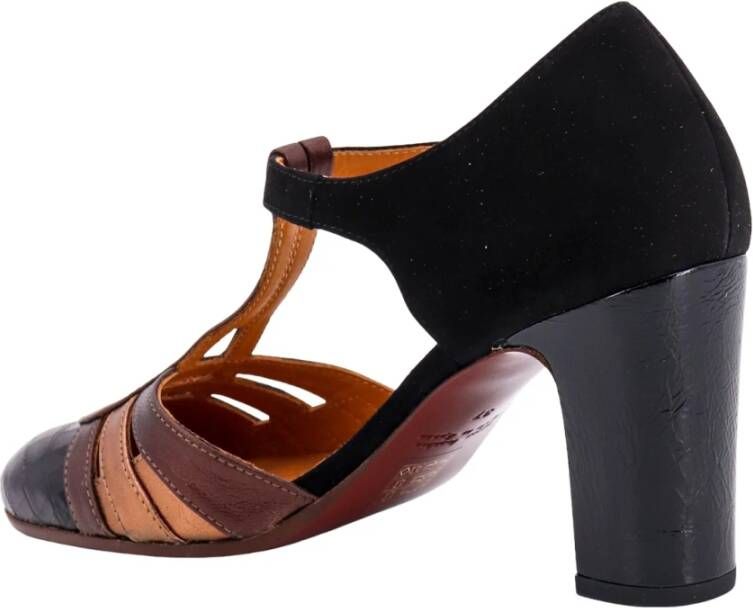 Chie Mihara Wilde Leren Sandalen Zwart Dames