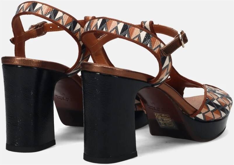 Chie Mihara Sandalen met geometrisch patroon en hak Brown Dames