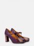 Chie Mihara Multicolor Leren T-Strap Sandaal Purple Dames - Thumbnail 4