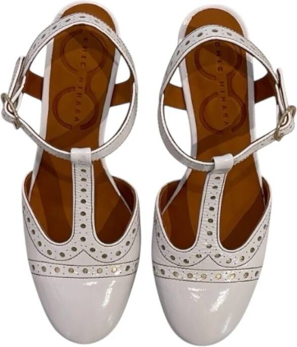 Chie Mihara Vintage Moderne Witte Hoge Hak Sandaal
