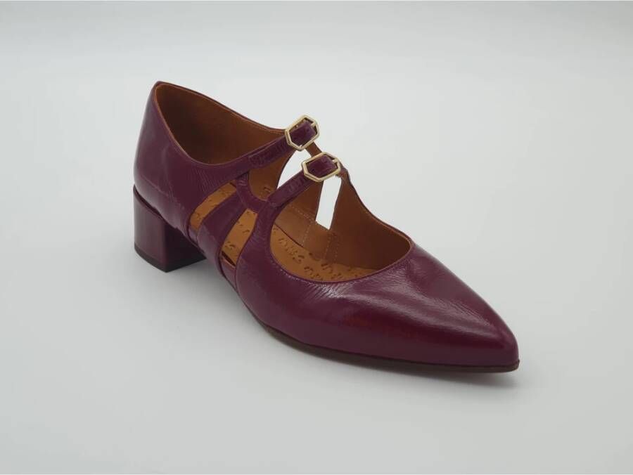 Chie Mihara Vintage stijl leren pumps met gespen Red Dames
