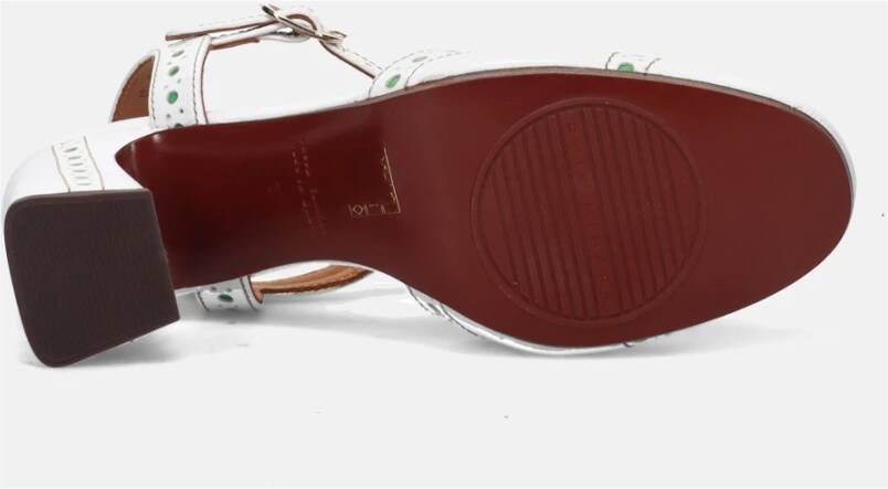 Chie Mihara Witte Leren Sandalen met Hak