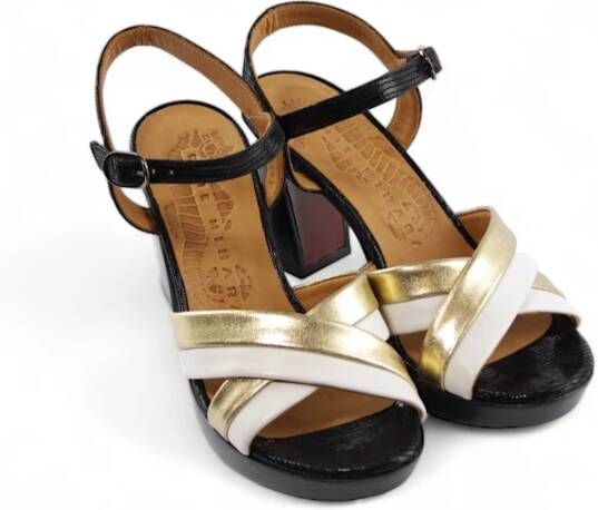 Chie Mihara Zwart Wit Goud Sandaal Multicolor Dames