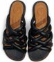 Chie Mihara Zwarte geweven lage hak sandalen - Thumbnail 2