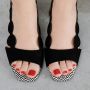Chie Mihara Zwarte Suède Sandalen met Geometrisch Patroon Black Dames - Thumbnail 9