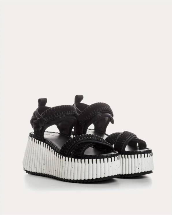 Chloé Bohemian Chic Leren Sandalen Black Dames