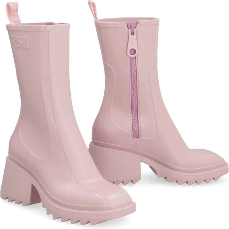 Chloé Rubberen regenlaarzen met zijrits Beige Dames