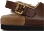 Chloé Bruin Leren Sandalen met Shearling Binnenzool - Thumbnail 2