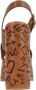 Chloé Bruine leren platform sandalen met enkelband Brown Dames - Thumbnail 4