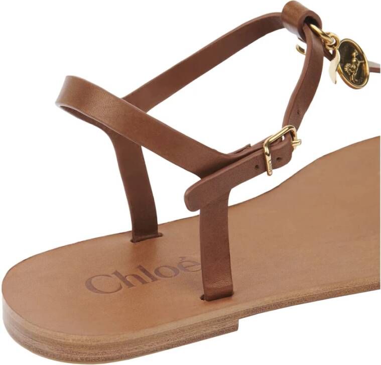 Chloé Bruine leren sandalen