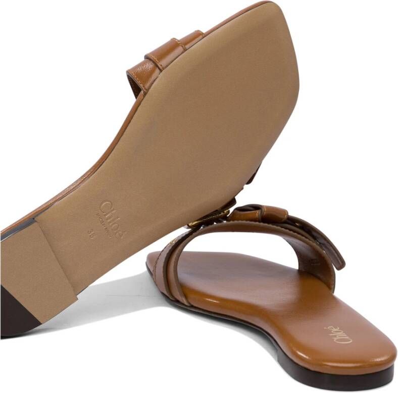 Chloé Bruine Leren Sandalen voor Vrouwen