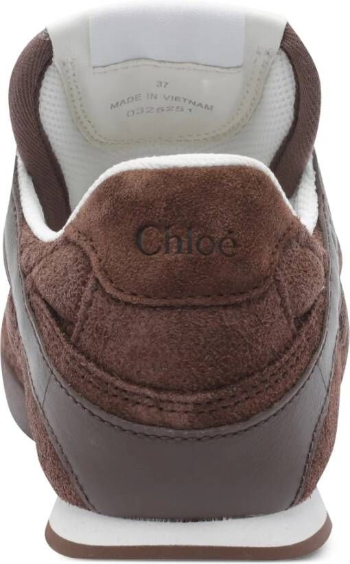 Chloé Bruine leren sneakers