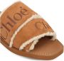 Chloé Bruine Shearling Trim Suède Sandalen - Thumbnail 2