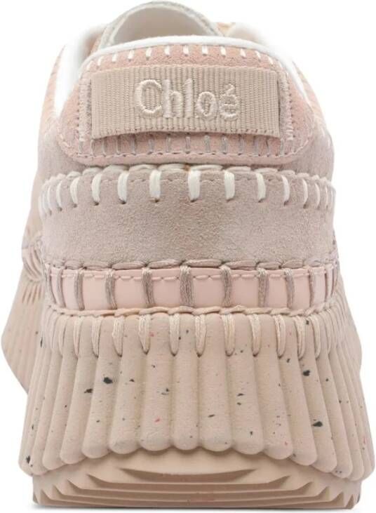 Chloé Bruine Suède Sneakers met Kalfsleer