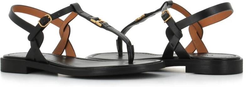 Chloé Flat Sandals Black Dames