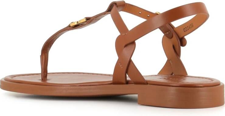 Chloé Flat Sandals Brown Dames