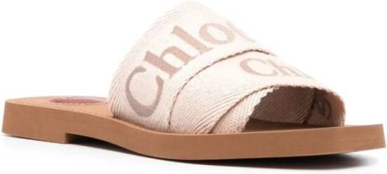Chloé Roze Geborduurde Logo Sandalen Pink Dames