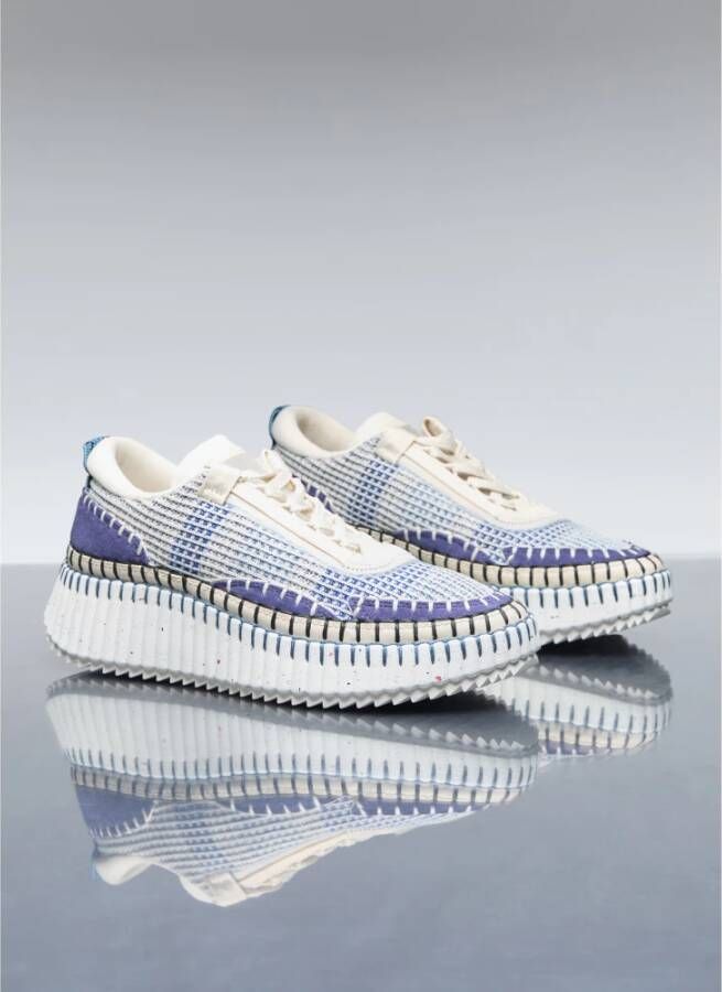 Chloé Geweven Suède Panel Sneakers Multicolor Dames