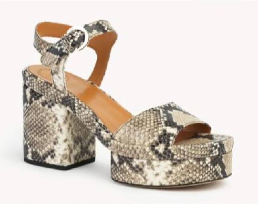 Chloé Python reliëf platform sandalen Grijs Dames