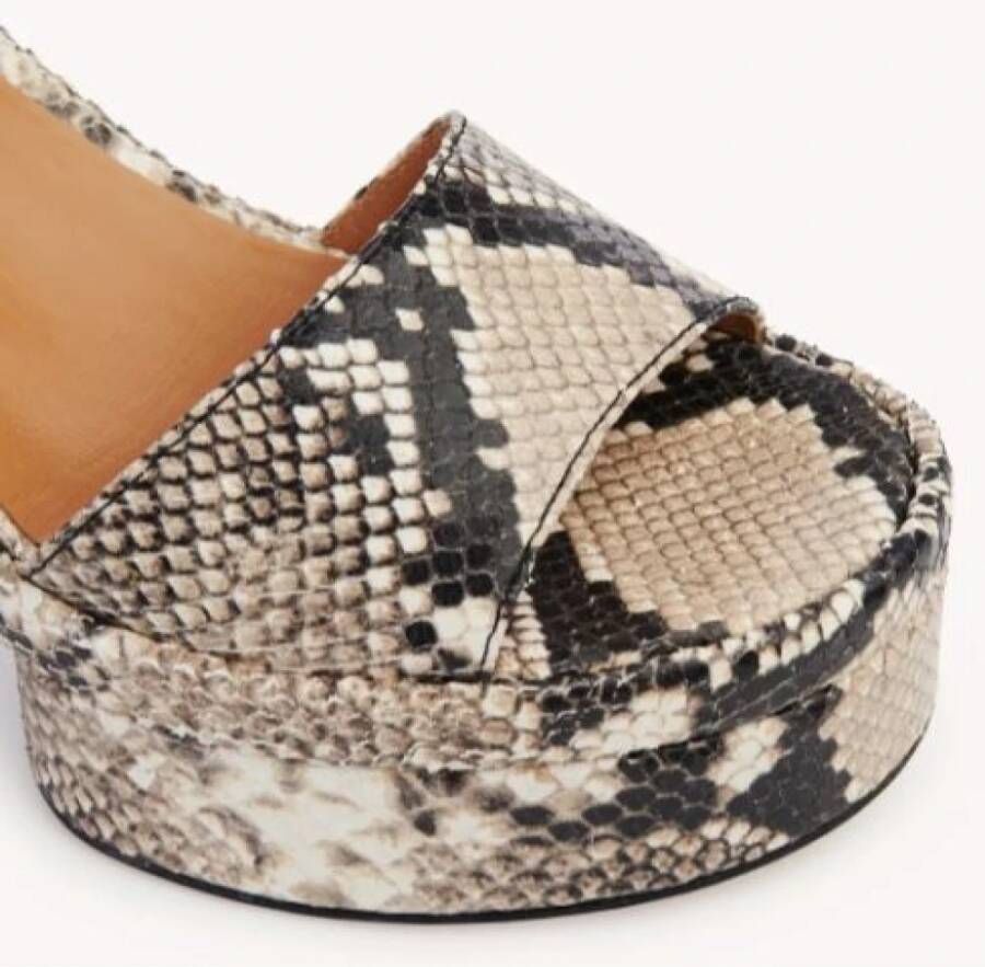 Chloé Python reliëf platform sandalen Grijs Dames