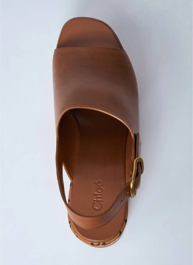 Chloé Hout-Effect Platform Sleehak Sandalen