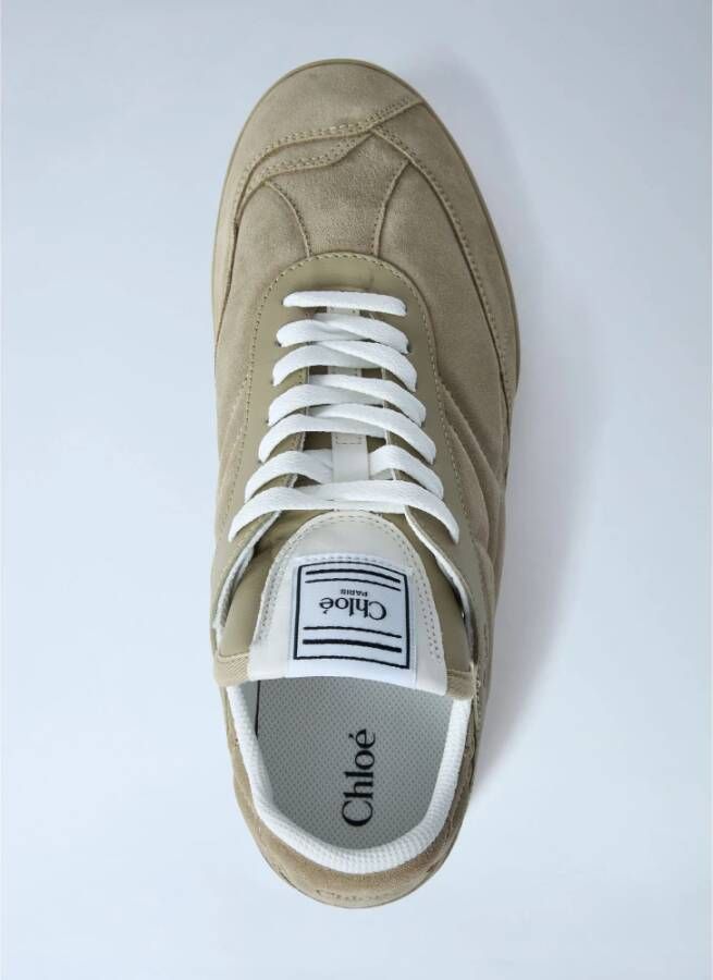 Chloé Leren en Suède Lage Sneakers